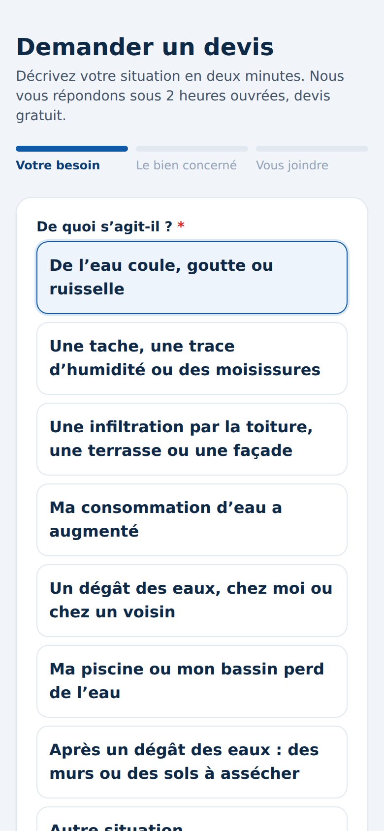 Bouklo sur un téléphone : la demande en ligne du client