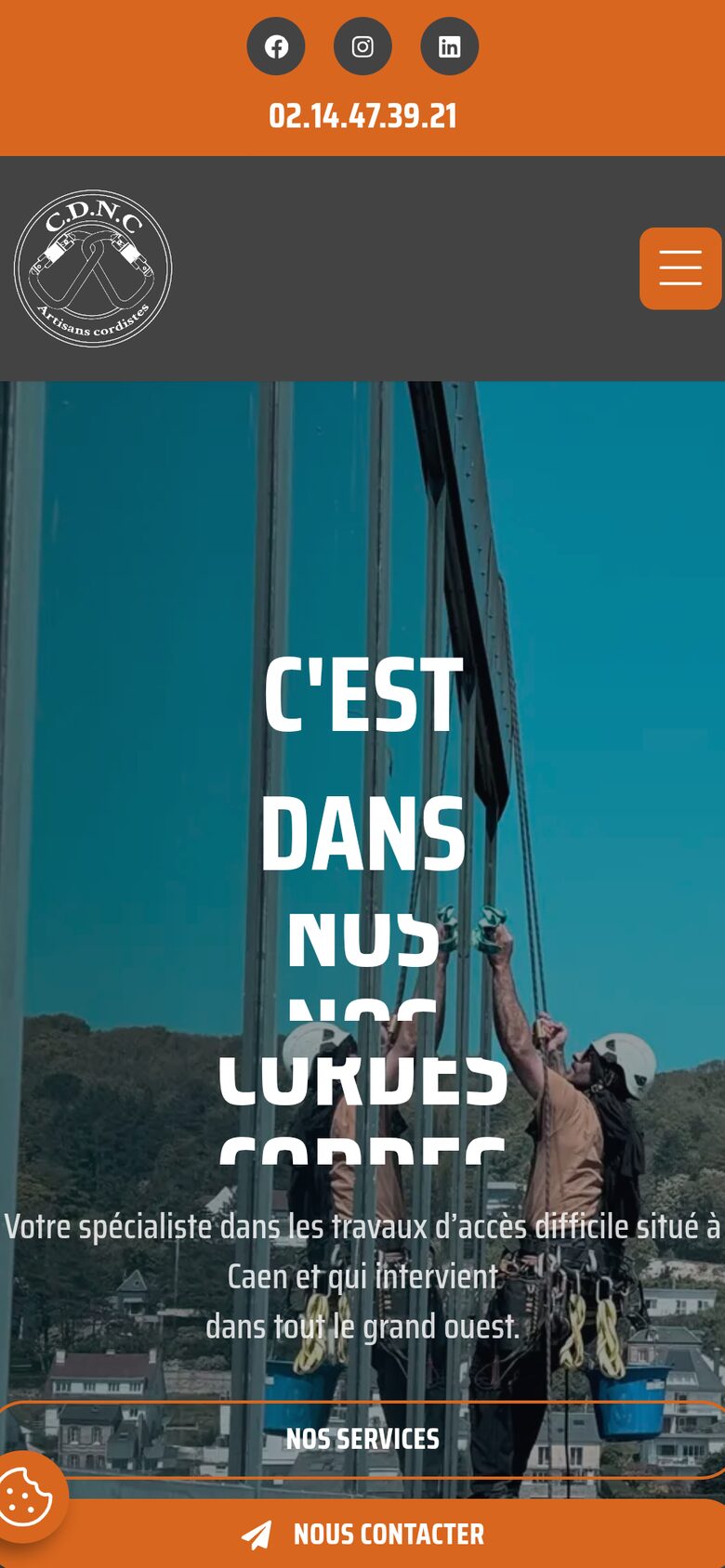 L’accueil de www.cdnc.fr, sur un téléphone